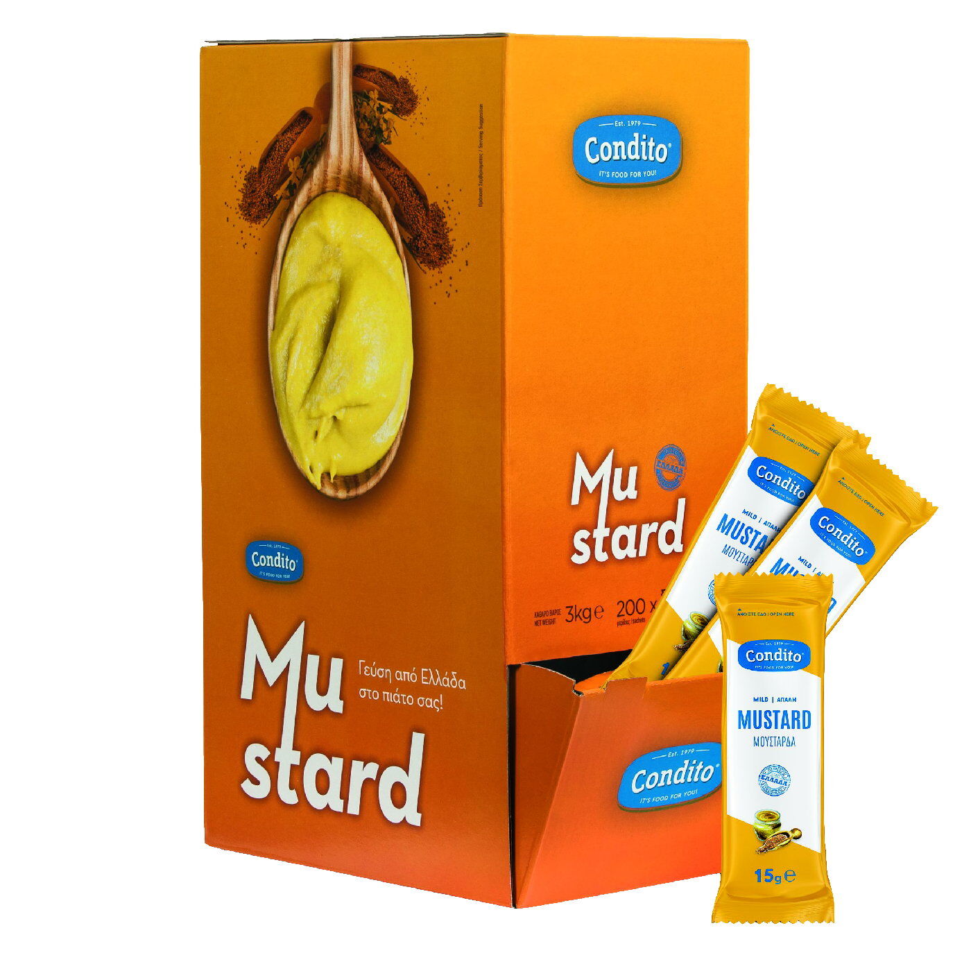 Μουστάρδα CONDITO απαλή φακελάκι (200x15g)