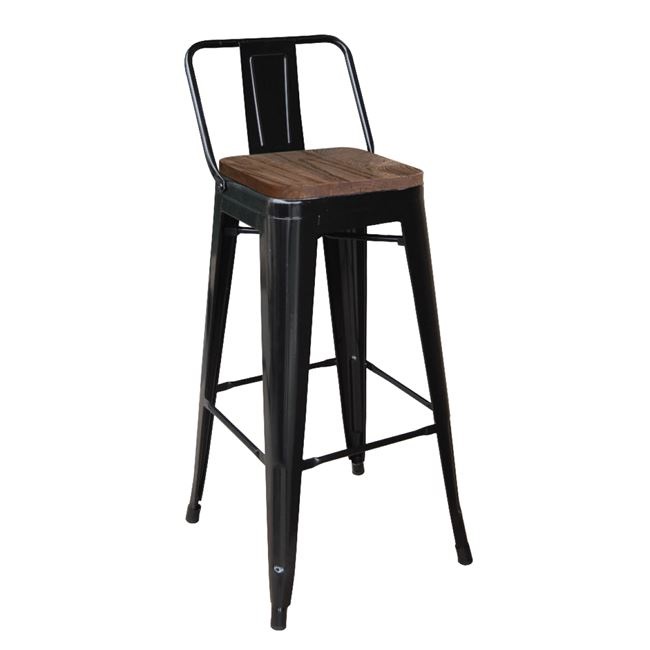 μαύρο matte – ξύλινο κάθισμα dark oak Ε5208,1Μ